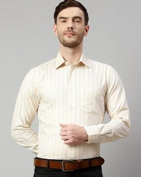 striped shirt with patch pocket