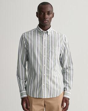 striped shirt with patch pocket