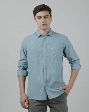 striped shirt with patch pocket