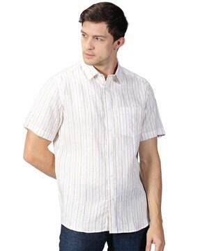 striped shirt with patch pocket