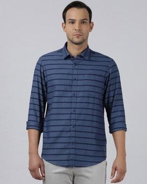 striped shirt with patch pocket