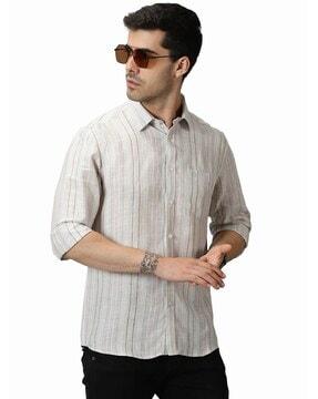 striped shirt with patch pocket