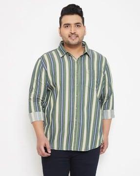 striped shirt with patch pocket