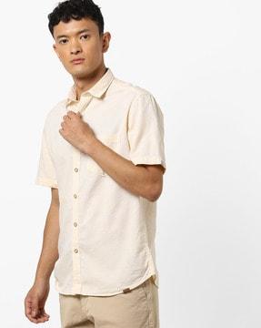 striped shirt with patch pocket