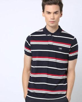 striped shirt with step hem