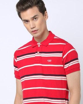 striped shirt with step hem