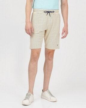 striped shorts with elasticated drawstring waist