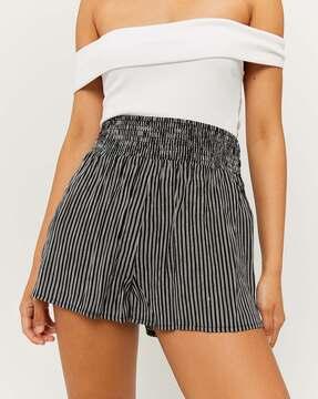 striped shorts with elasticated waist