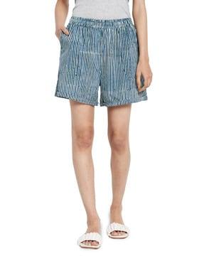 striped shorts with elasticated waist