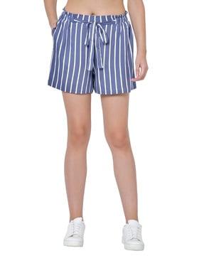 striped shorts with insert pockets