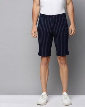 striped shorts with insert pockets