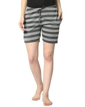 striped shorts with insert pockets