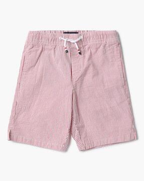 striped shorts with slip pockets