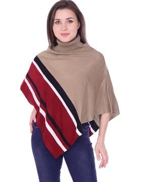 striped shrug with banded poncho