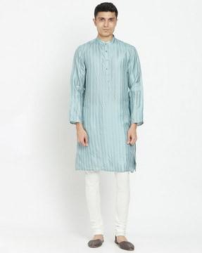 striped silk long kurta