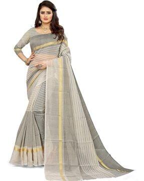 striped silk saree