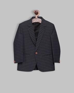 striped single-breasted blazer