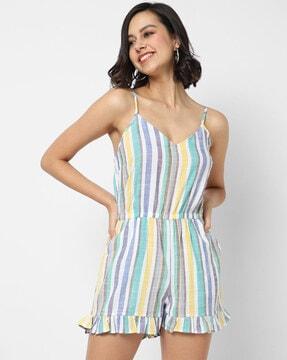 striped sleeveless playsuit