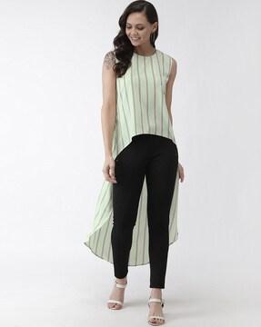 striped sleeveless top