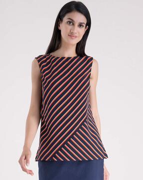 striped sleeveless top