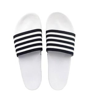 striped sliders with pvc upper