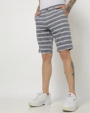 striped slim fit city shorts