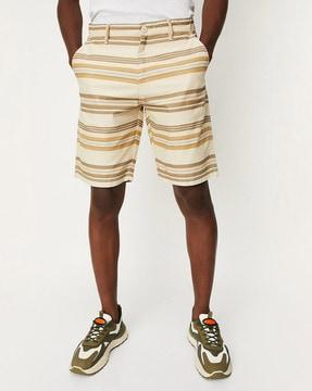 striped slim fit city shorts