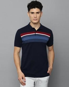 striped slim fit cotton polo t-shirt