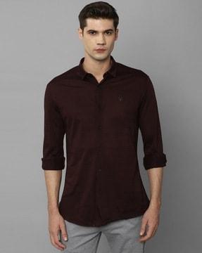 striped slim fit cotton shirt