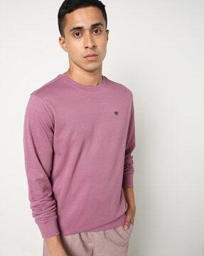 striped slim fit crew-neck sweatshirt