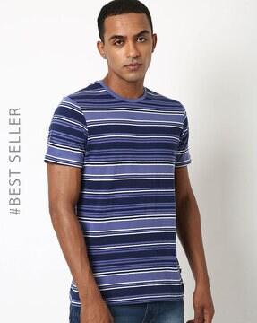 striped slim fit crew-neck t-shirt