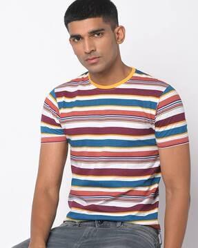 striped slim fit crew-neck t-shirt