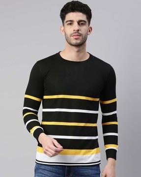 striped slim fit crew-neck t-shirt
