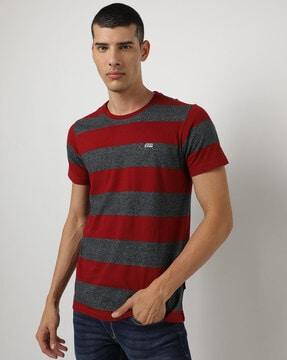 striped slim fit crew-neck t-shirt