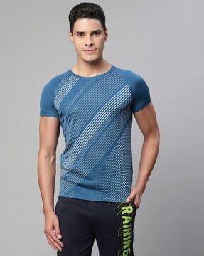 striped slim fit crew-neck t-shirt