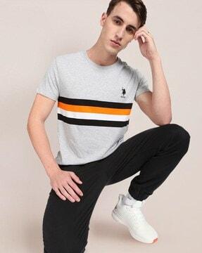 striped slim fit crew-neck t-shirt