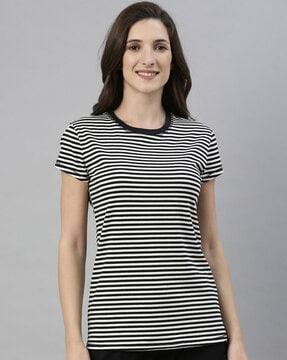 striped slim fit crew-neck t-shirt