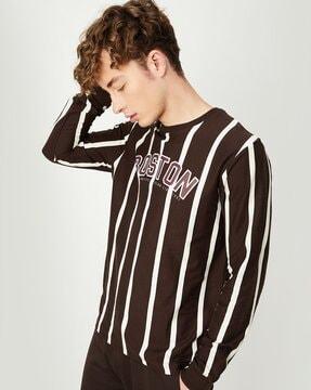 striped slim fit crew-neck t-shirt