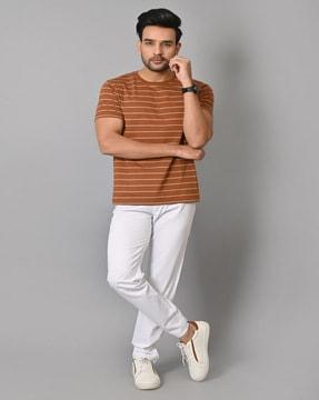 striped slim fit crew-neck t-shirt