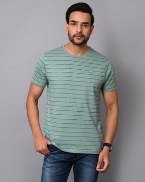 striped slim fit crew-neck t-shirt