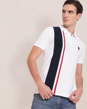 striped slim fit engineered polo t-shirt