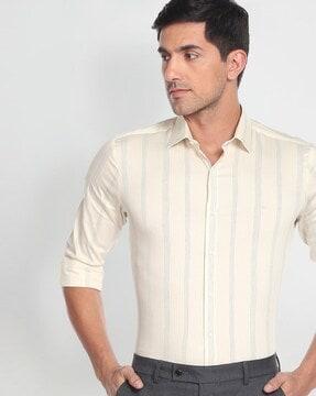 striped slim fit formal shirt