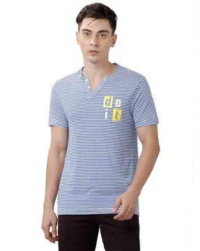 striped slim fit henley t-shirt