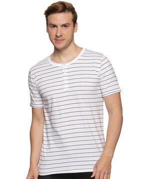 striped slim fit henley t-shirt