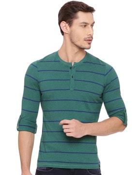 striped slim fit henley t-shirt