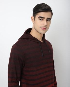 striped slim fit hoodie