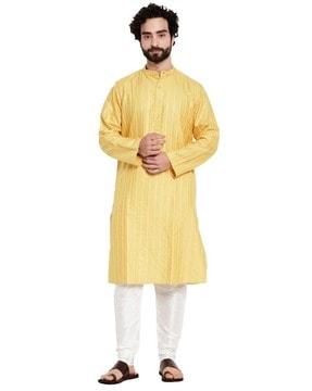 striped slim fit long kurta