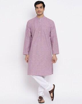 striped slim fit long kurta