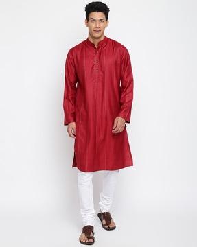 striped slim fit long kurta