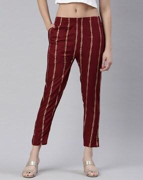 striped slim fit pants